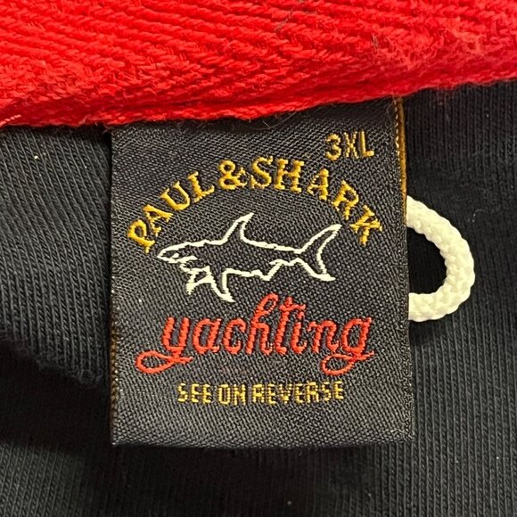 Paul & Shark Yachting Men's XL Long Sleeve Henley Polo Shirt Navy Red White - Picture 5 of 6